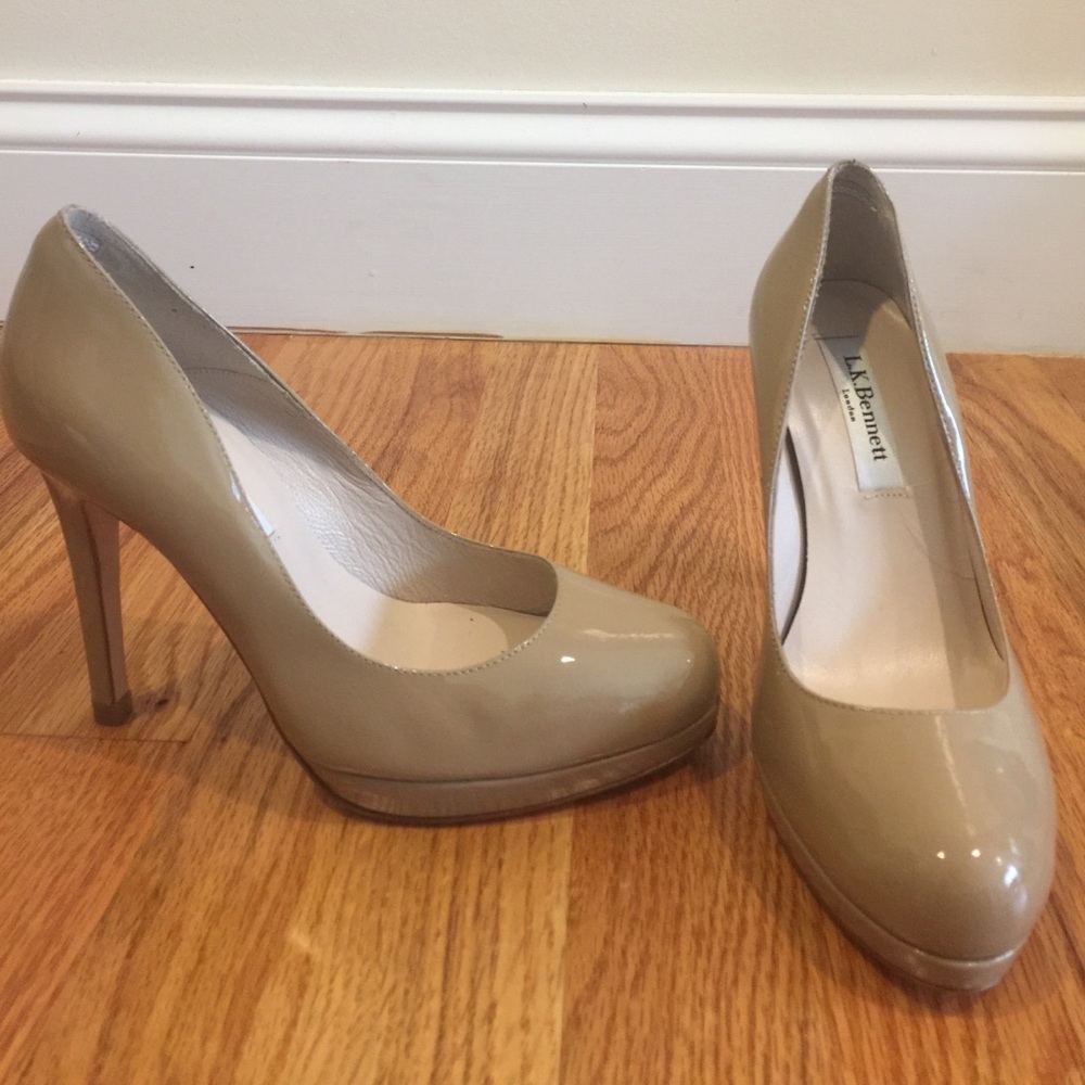 LK Bennett Beige Patent Leather Pumps